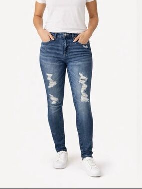 Judy Blue Skinny Jeans Distressed Bleach Splatter Denim